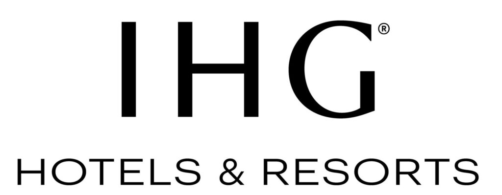 A black and white logo of the hotel.