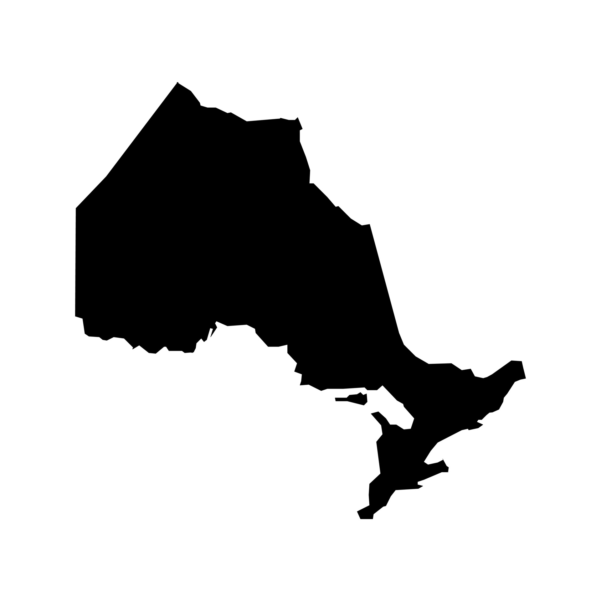 A black silhouette of the map of canada