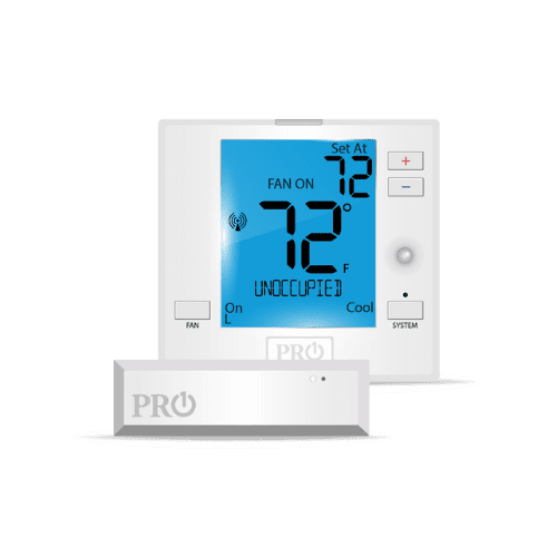 White Pro1 wall thermostat with sensor